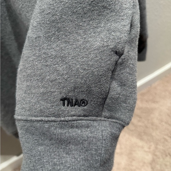 (2 Medium/Large) TNA by Aritzia Cozy Fleece Mega Mock Sweater Gray - Picture 3 of 6